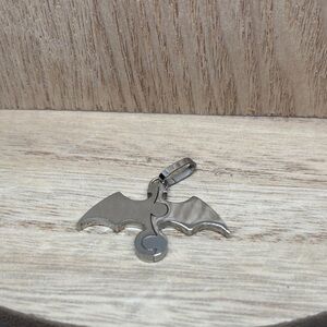 Silver Bat Wing Pendant Necklace Charm